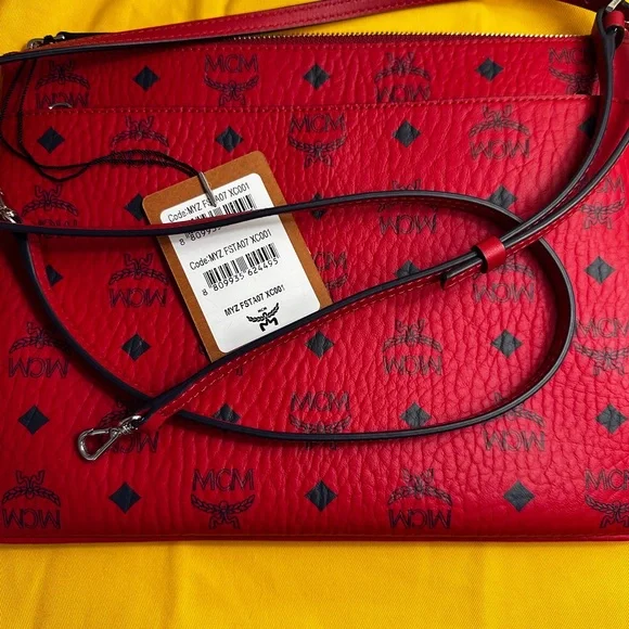NWT MCM Candy Red Crossbody Bag with Authenticity - Picture 2 of 8